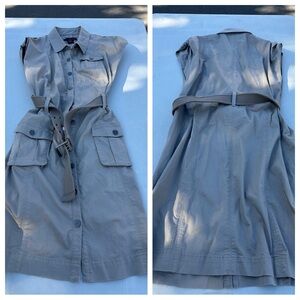 Calvin Klein jeans sleeveless dress with belt size L
Pit to pit: 17”
Length: 37”